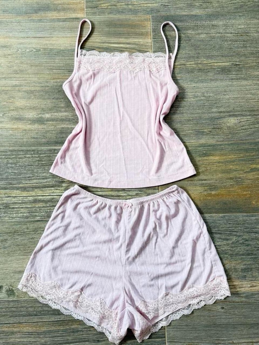 Auden Light Pink Lace-Trim Cami & Shorts Sleep Set